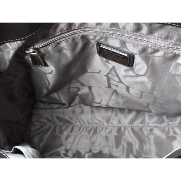 Furla Top Handle Handbag Italian Leather Purse Taupe Cream Brown - Picture 14 of 14